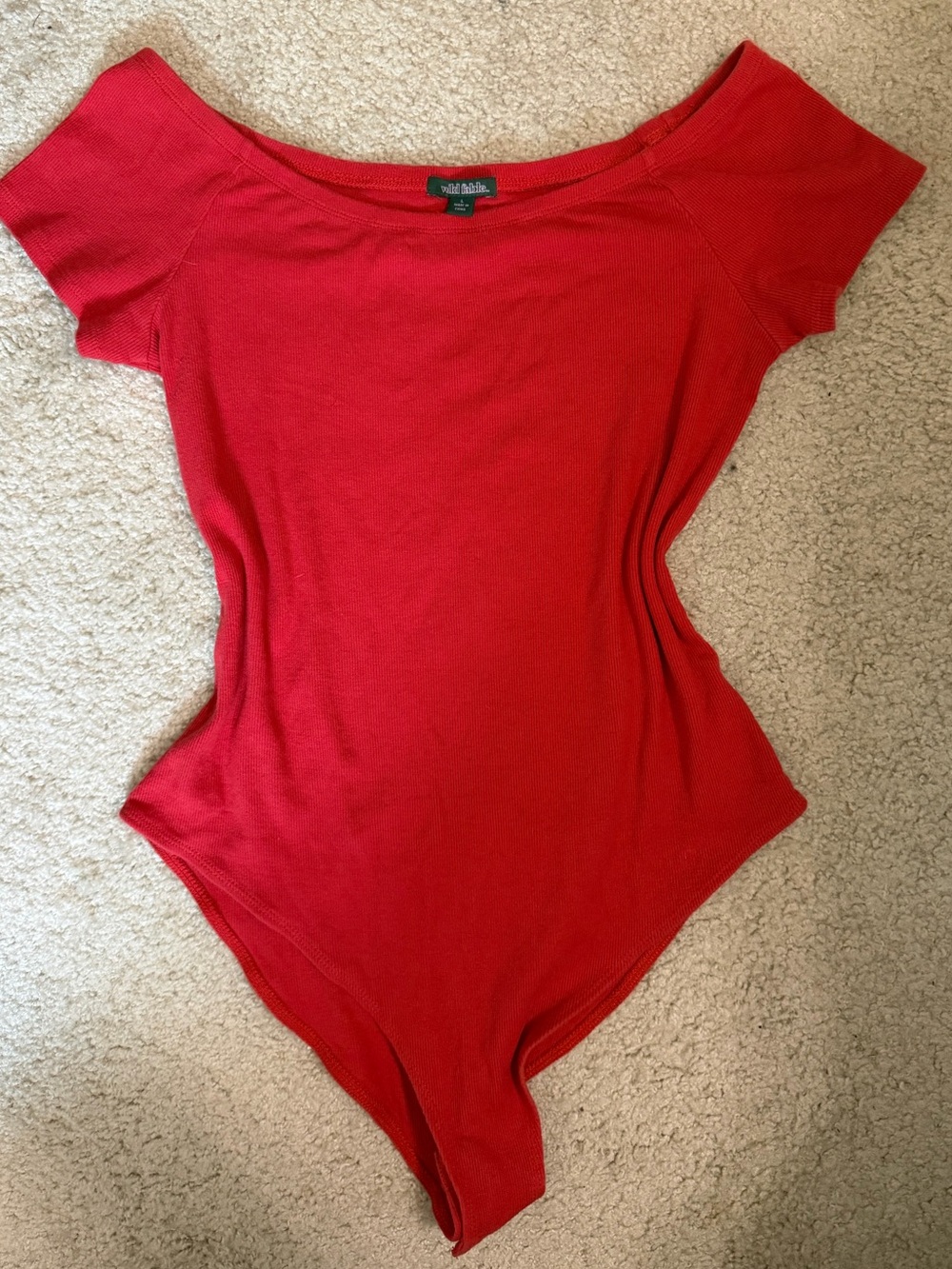 wild fable Red Ribbed Bodysuit